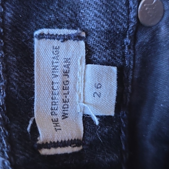 Madewell, The Perfect Vintage Wide-Leg Jean, Black, EUC, Women's 26 - Picture 14 of 16